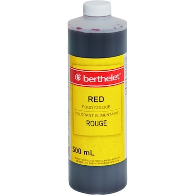 Berthelet Colorant alimentaire, rouge 500 ml, 1,66 $/100ml