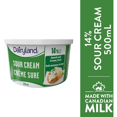 Dairyland 14% Sour Cream 500 ml, $0.90/100ml