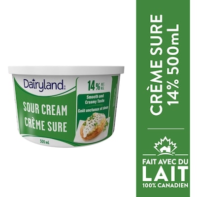 Dairyland Crème sure 14% 500 ml, 0,90 $/100ml