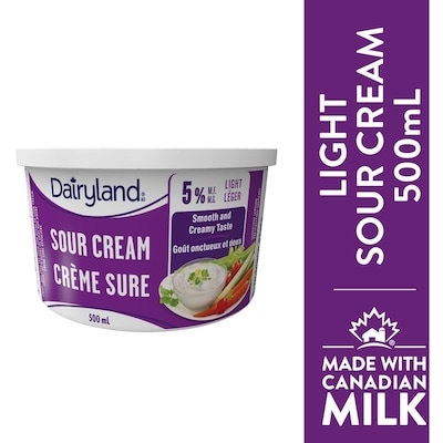 Dairyland Light Sour Cream 500 ml, $0.90/100ml