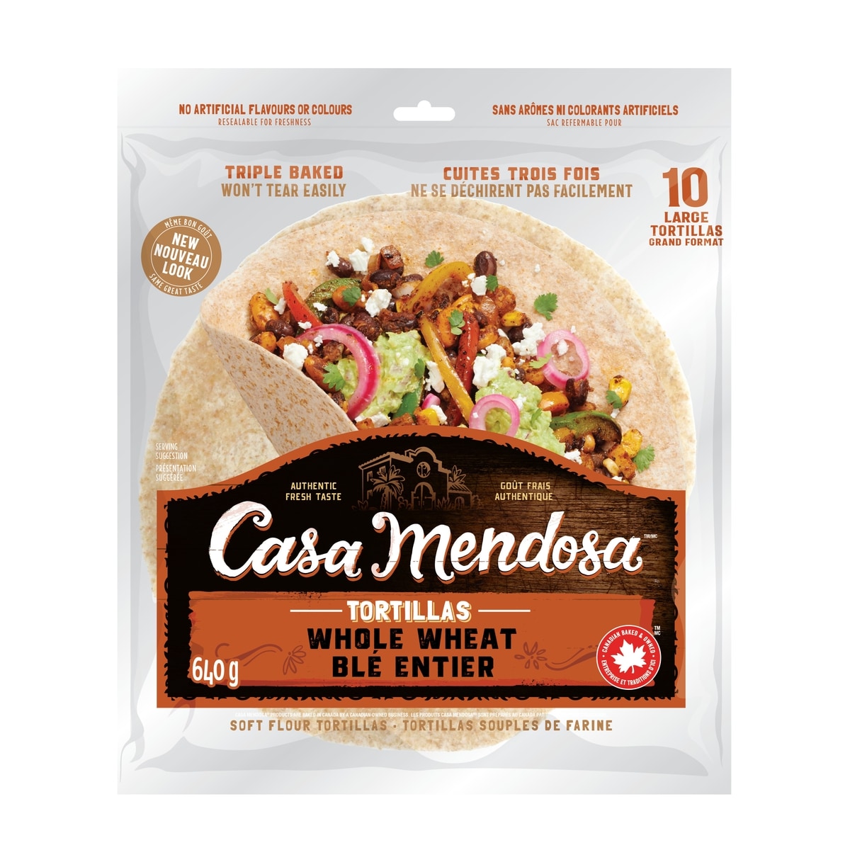 Casa Mendosa Whole Wheat Large Tortillas 640 g, $0.86/100g