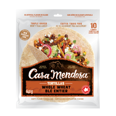 Casa Mendosa Tortillas - blé entier - grand format 640 g, 0,70 $/100g