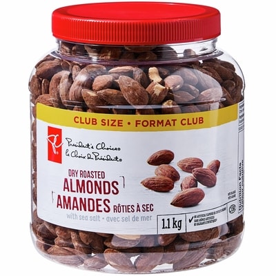 President's Choice Dry Roasted Almonds with Sea Salt Club Size 1 kg, $2.18/100g
