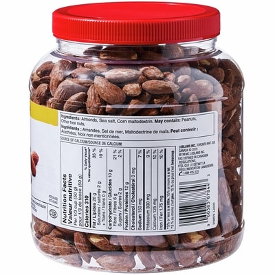 Amandes rôties à sec avec sel de mer, format club