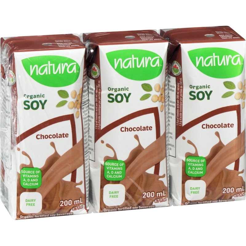Organic fortified soy beverage chocolate