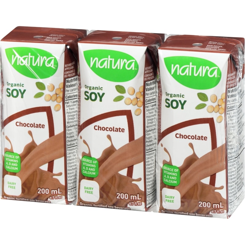 Organic fortified soy beverage chocolate