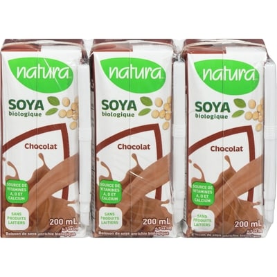 Natura Boisson de soya bio enrichie chocolat 3x200.0 ml, 0,55 $/100ml