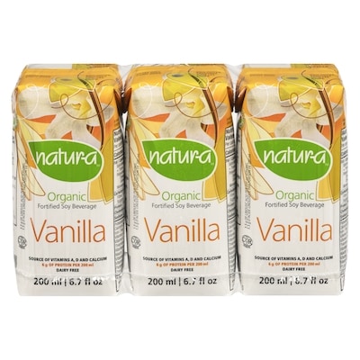 Natura Organic fortified soy beverage vanilla 3x200.0 ml, $0.58/100ml