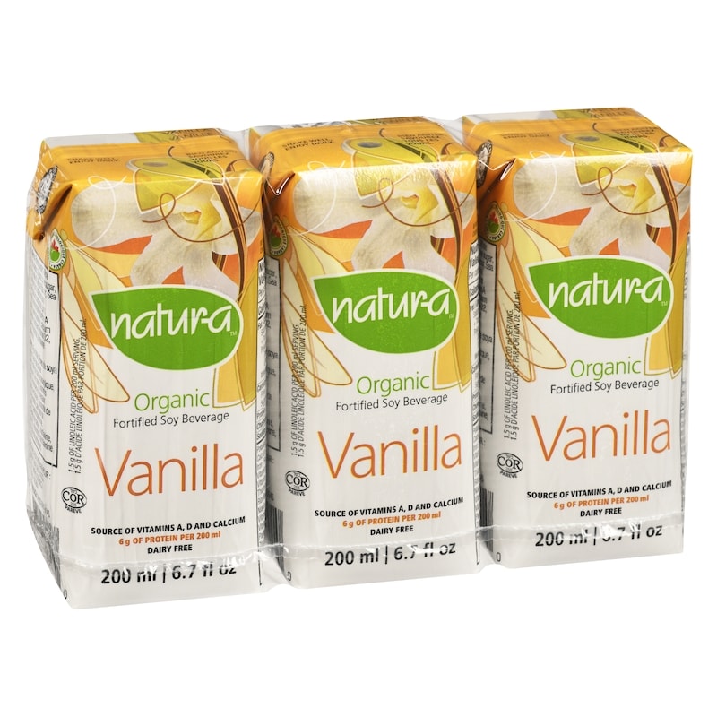 Organic fortified soy beverage vanilla