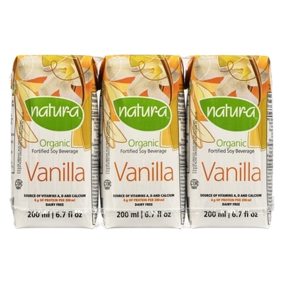 Organic fortified soy beverage vanilla