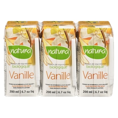 Natura Boisson de soya bio enrichie vanille 3x200.0 ml, 0,58 $/100ml