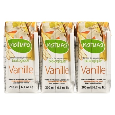 Boisson de soya bio enrichie vanille