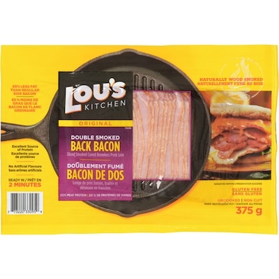 null Bacon de dos fumé deux fois 375 g, 2,40 $/100g