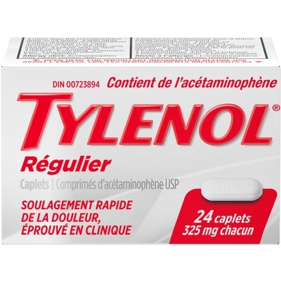 Tylenol Caplets 325 mg 24 ea, 0,27 $/1ch