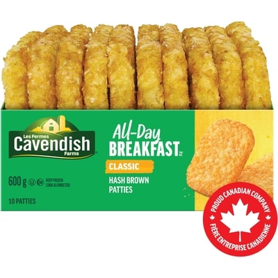 CAVENDISH FARMS All-Day Breakfast Classic Hash Brown Patties 600 g, $0.75/100g