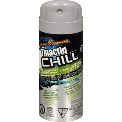 Tinactin Chill Déodorant en poudre en spray Traitement antifongique 100 g, 14,99 $/100g