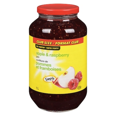 Sans Nom Confiture de pommes et framboises, Format Club 1 l, 0,70 $/100ml