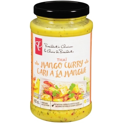le Choix du Président Sauce de cuisson cari à la mangue thaï 400 ml, 1,50 $/100ml