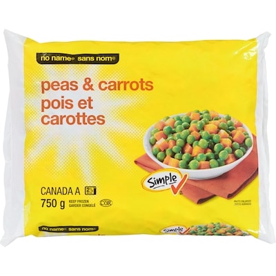 No Name Peas and Carrots 750 g, $0.40/100g