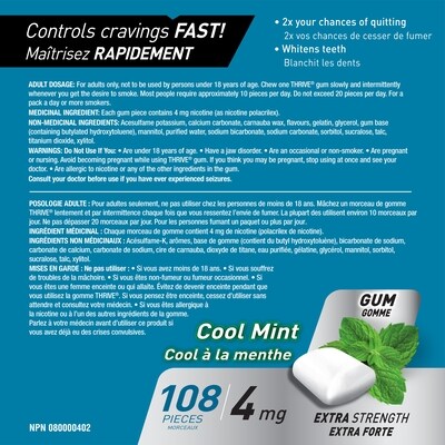 Gomme à la nicotine 4 mg Cool à la menthe