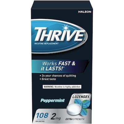 Thrive Pastilles à la nicotine menthe 2 mg 108 ea, 0,43 $/1ch