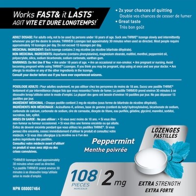 Pastilles à la nicotine menthe 2 mg
