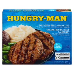 Hungry-Man Steakettes de boeuf Salisbury 455 g, 1,32 $/100g