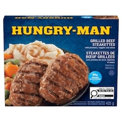 Hungry-Man Steakettes de bœuf grillées 425 g, 1,06 $/100g
