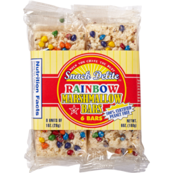Kosher Snack Delight Marshmallow Crisp Rice Treats, Rainbow Chip