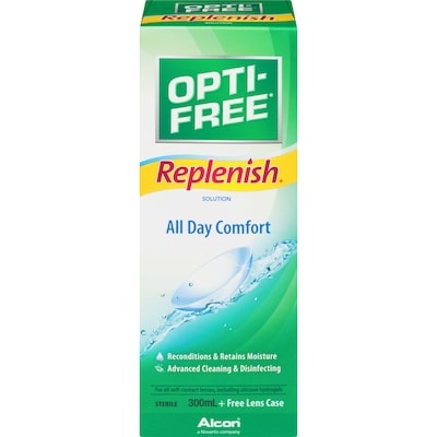 Opti-Free Replenish Contact Lens Solution 300 ml, $4.66/100ml