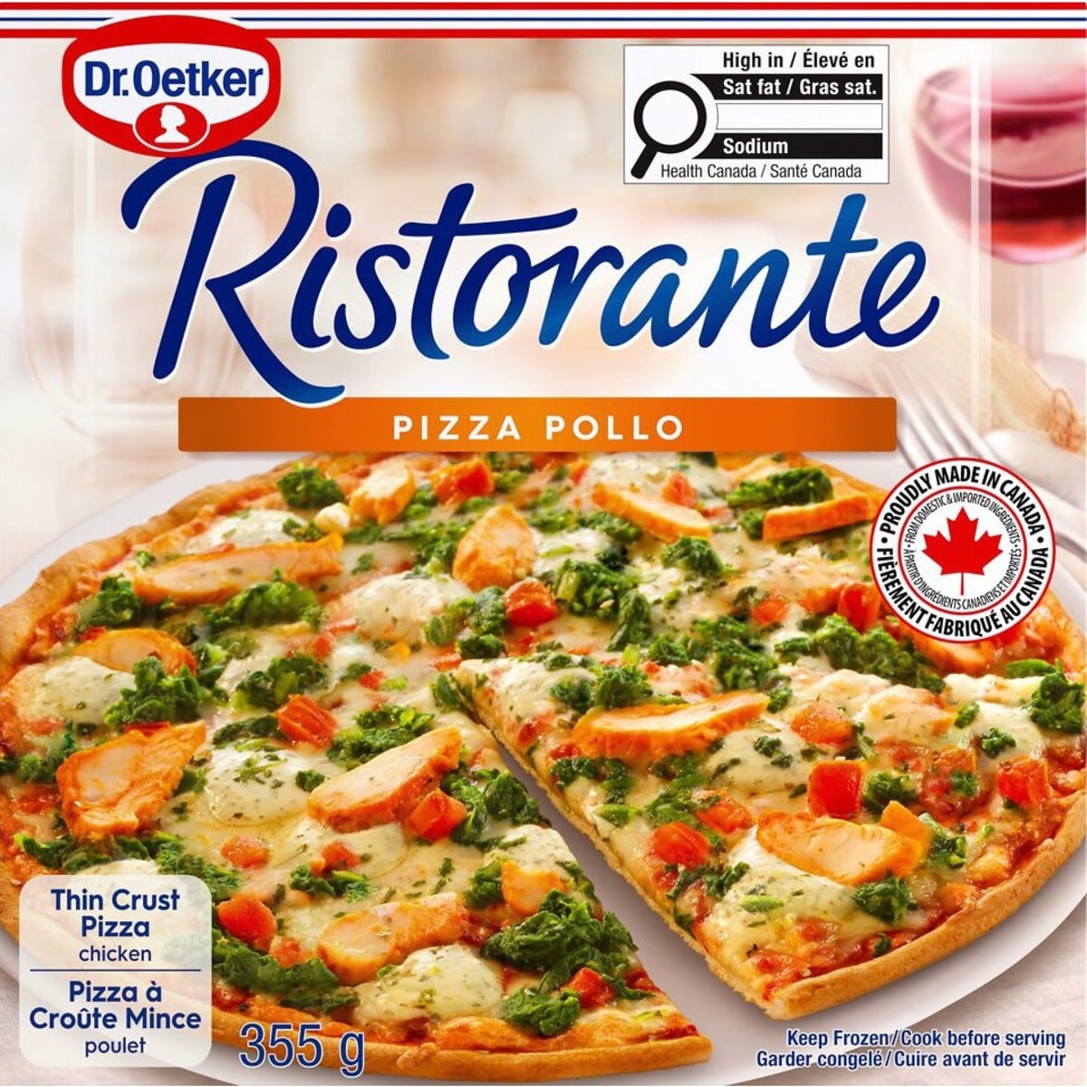 Dr. Oetker Ristorante Thin Crust Pizza, Pollo Chicken