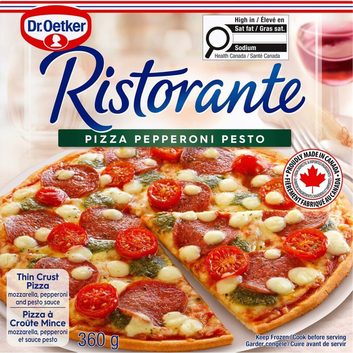 Dr. Oetker Ristorante Thin Crust Pizza, Pepperoni Pesto