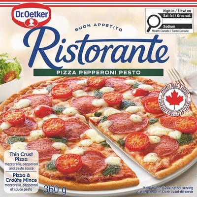 Dr Oetker Ristorante Thin Crust Pepperoni Pesto Pizza 360 g, $1.66/100g