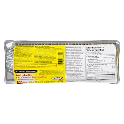 Sans Nom Croûtes à tartelette 30 ea, 1,23 $/100g