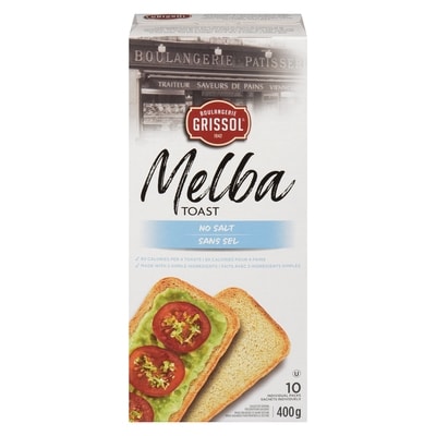 Grissol Melba Toast No Salt 400 g, $1.57/100g