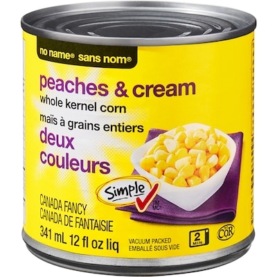 No Name Peaches and Cream Whole Kernel Corn 341 ml, $0.44/100ml