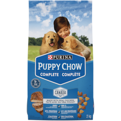 Purina Puppy Chow Complète avec du Vrai Poulet, Nourriture Sèche pour Chiots 2 kg 2 kg, 0,60 $/100g