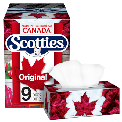 Scotties Tissue Paper, 9 Boxes, 100 Sheets Each 9x1.0 ea, $0.02/1ea