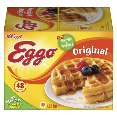 Kelloggs Eggo Original Waffles, 48 waffles 1.68 kg, $0.92/100g
