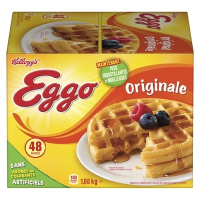 Kellogg’s Gaufres Eggo Originale, 48 gaufres 1.68 kg, 0,83 $/100g