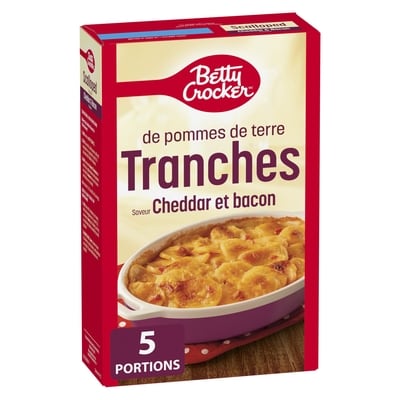 Betty Crocker Pommes de terre en tranches Cheddar et bacon 148 g, 2,56 $/100g
