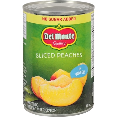 Del Monte Peach Slices, Water Packed No Sugar Added     398 ml, $0.88/100ml