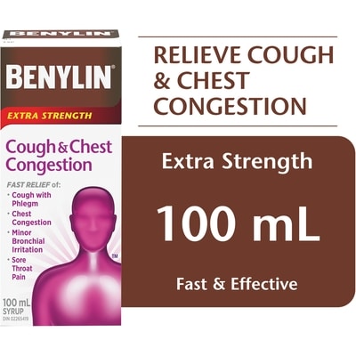 Benylin Extra Strength Cough and Chest Congestion Syrup 100 ml, $8.99/100ml