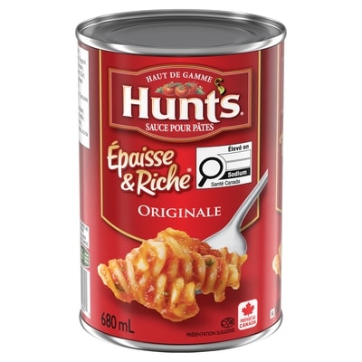 Hunt’s Épaisse & riche sause pour pâtes, originale 680 ml, 0,56 $/100ml