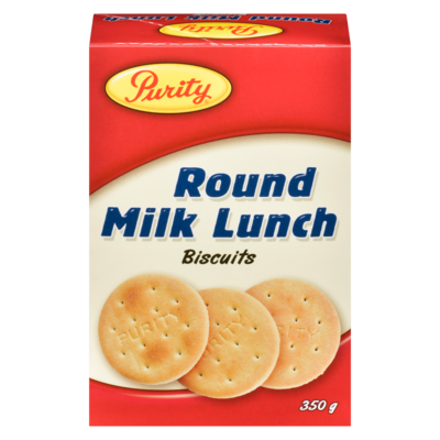 Purity Biscuits, Milk Lunch Round 350 g, $1.71/100g