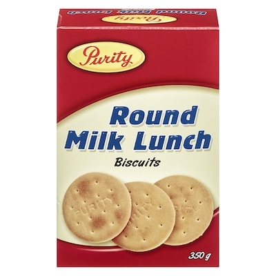 Purity Biscuits, Milk Lunch Round 350 g, $1.71/100g