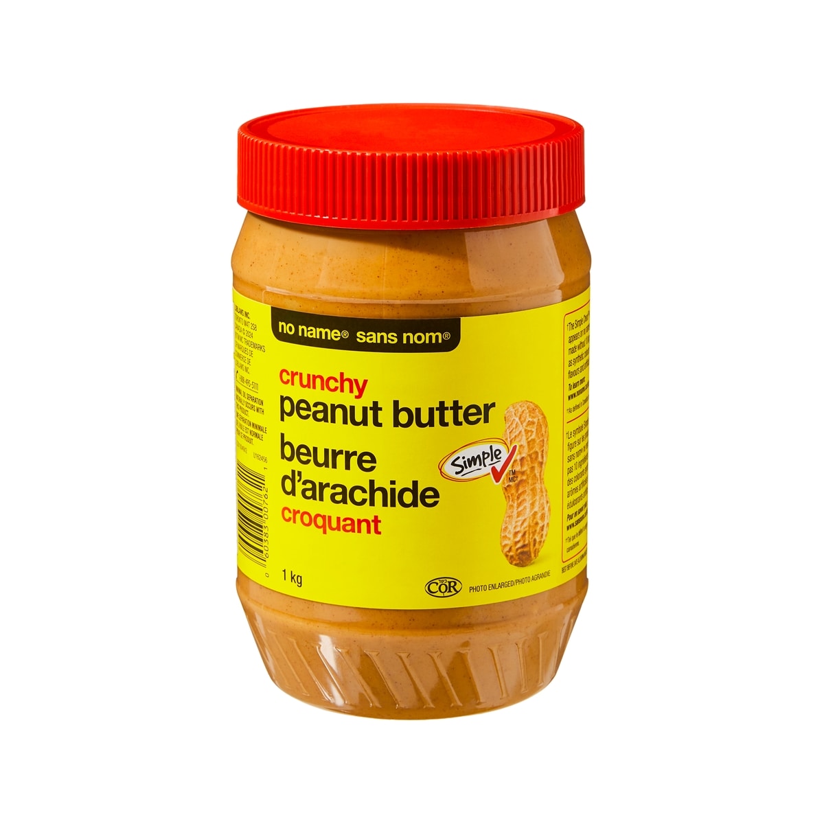No Name Crunchy Peanut Butter 1 kg, $0.55/100g