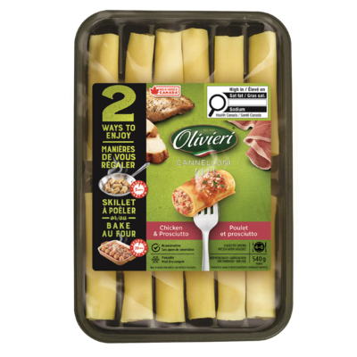 Olivieri Cannellonis poulet et prosciutto 540 g, 1,94 $/100g