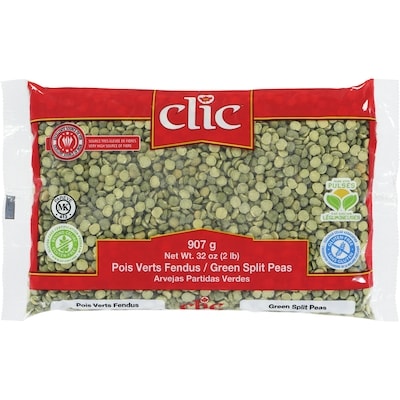 Clic Pois cassés, verts 907 g, 0,20 $/100g