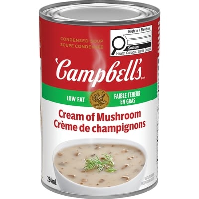 Campbell's Cream Of Mushroom, Low Fat 284 ml, $0.88/100ml